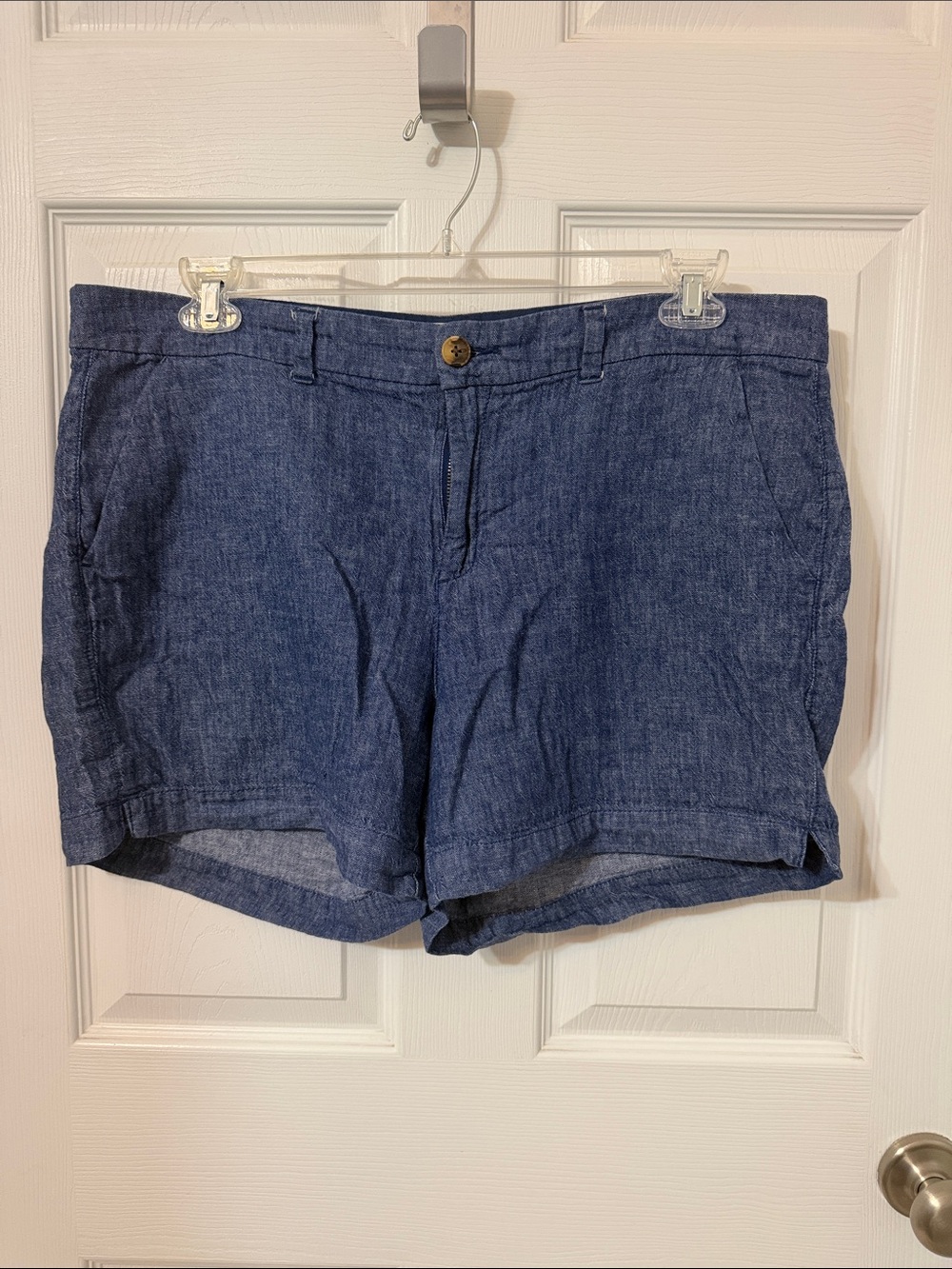 Old Navy Indigo Blue Linen-Blend Casual Shorts 4” inseam